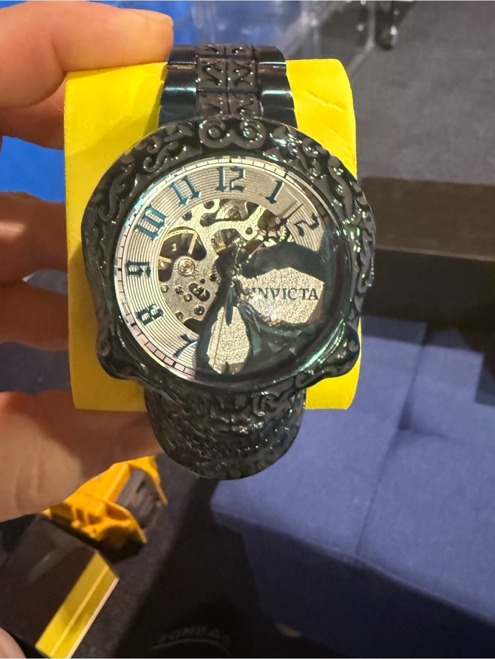 RARE Invicta Men's Artist Automatic Skull Movable Jaw Steel Green Watch-51mm